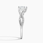 Petite Twisted Willow Diamond Ring Platinum Heart Engagement Ring
