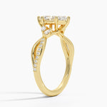 Petite Twisted Willow Diamond Ring Yellow Gold 18k Marquise Engagement Ring
