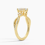 Petite Twisted Willow Diamond Ring Yellow Gold 18k Oval Engagement Ring