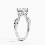Petite Twisted Willow Diamond Ring Platinum Princess Engagement Ring