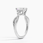 Petite Twisted Willow Diamond Ring Platinum Radiant Engagement Ring
