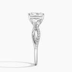 Petite Twisted Willow Diamond Ring Platinum Radiant Engagement Ring