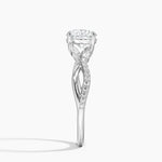 Petite Twisted Willow Diamond Ring Platinum Round Engagement Ring