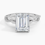 Petite Twisted Willow Diamond Ring Platinum Emerald Engagement Ring