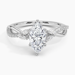 Petite Twisted Willow Diamond Ring Platinum Marquise Engagement Ring