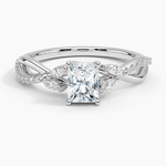 Petite Twisted Willow Diamond Ring Platinum Radiant Engagement Ring