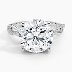 Petite Twisted Willow Diamond Ring Platinum Round Engagement Ring