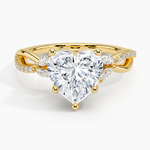 Petite Twisted Willow Diamond Ring Yellow Gold 18k Heart Engagement Ring