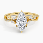 Petite Twisted Willow Diamond Ring Yellow Gold 18k Marquise Engagement Ring