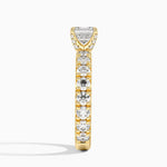 Ellora Three-Quarter Coverage Diamond Ring Yellow Gold 18k Asscher Engagement Ring