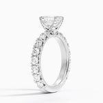 Ellora Three-Quarter Coverage Diamond Ring Platinum Emerald Engagement Ring