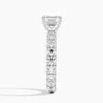 Ellora Three-Quarter Coverage Diamond Ring Platinum Emerald Engagement Ring