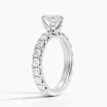 Ellora Three-Quarter Coverage Diamond Ring Platinum Heart Engagement Ring