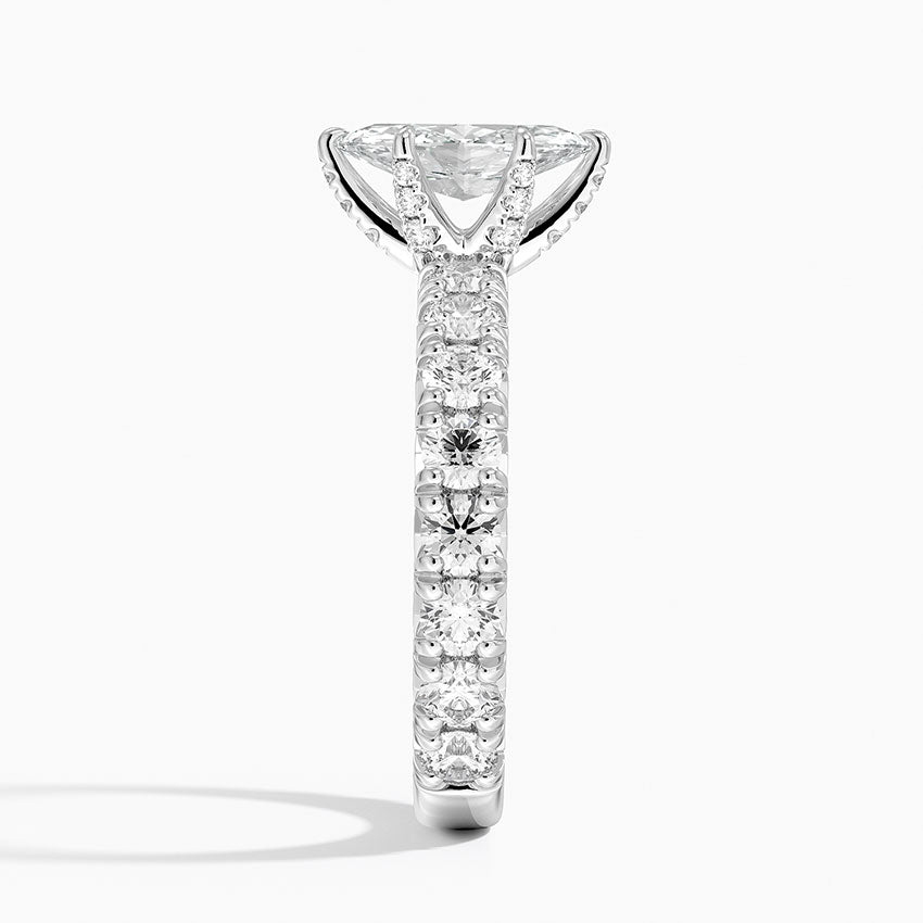 Ellora Three-Quarter Coverage Diamond Ring Platinum Marquise Engagement Ring