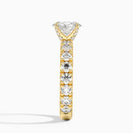 Ellora Three-Quarter Coverage Diamond Ring Yellow Gold 18k Oval Engagement Ring