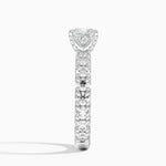 Ellora Three-Quarter Coverage Diamond Ring Platinum Princess Engagement Ring