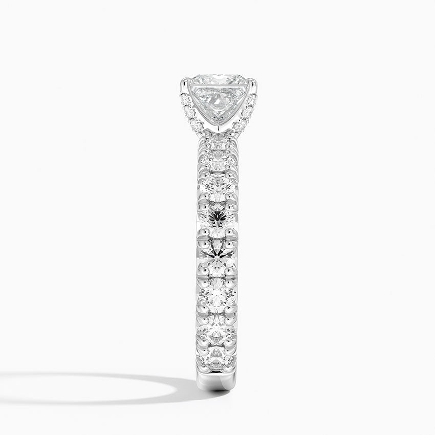 Ellora Three-Quarter Coverage Diamond Ring Platinum Princess Engagement Ring
