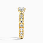 Ellora Three-Quarter Coverage Diamond Ring Yellow Gold 18k Princess Engagement Ring