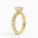 Ellora Three-Quarter Coverage Diamond Ring Yellow Gold 18k Round Engagement Ring