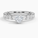 Ellora Three-Quarter Coverage Diamond Ring Platinum Heart Engagement Ring