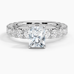 Ellora Three-Quarter Coverage Diamond Ring Platinum Radiant Engagement Ring