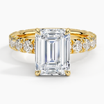 Ellora Three-Quarter Coverage Diamond Ring Yellow Gold 18k Emerald Engagement Ring