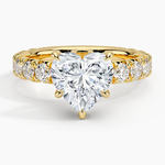Ellora Three-Quarter Coverage Diamond Ring Yellow Gold 18k Heart Engagement Ring