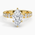 Ellora Three-Quarter Coverage Diamond Ring Yellow Gold 18k Marquise Engagement Ring