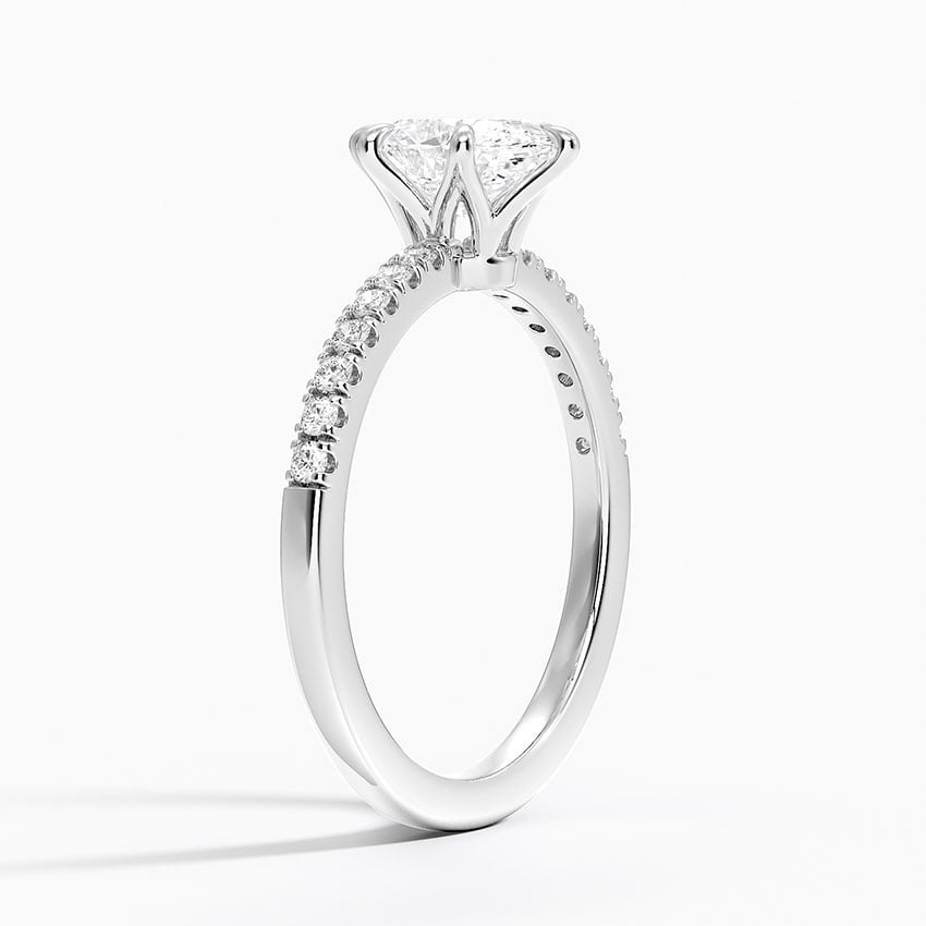 Bliss Six-Prong Diamond Ring (1/6 ct. tw.) Platinum Oval Engagement Ring