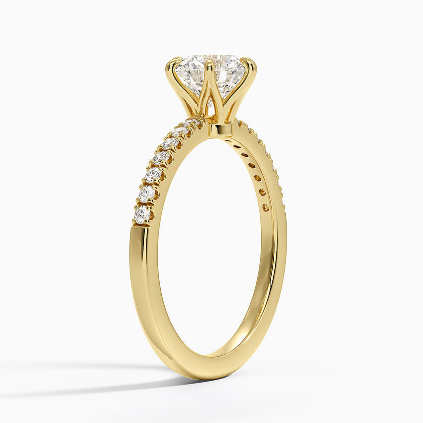 Bliss Six-Prong Diamond Ring (1/6 ct. tw.) Yellow Gold 18k Round Engagement Ring