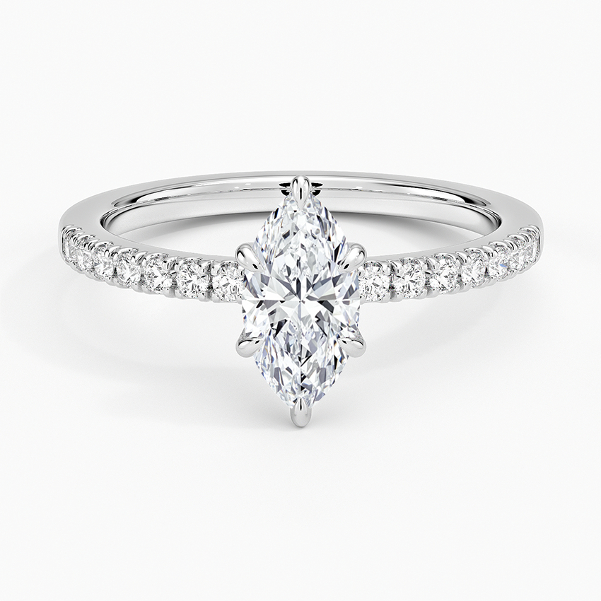 Bliss Six-Prong Diamond Ring (1/6 ct. tw.) Platinum Marquise Engagement Ring