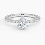 Bliss Six-Prong Diamond Ring (1/6 ct. tw.) Platinum Pear Engagement Ring