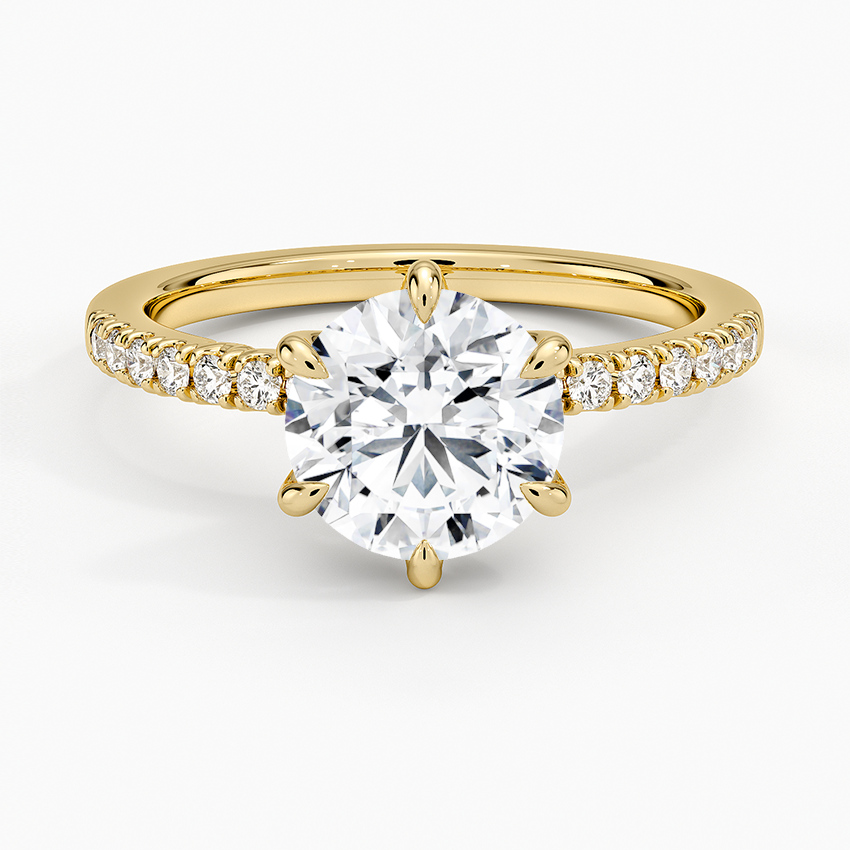 Bliss Six-Prong Diamond Ring (1/6 ct. tw.) Yellow Gold 18k Round Engagement Ring