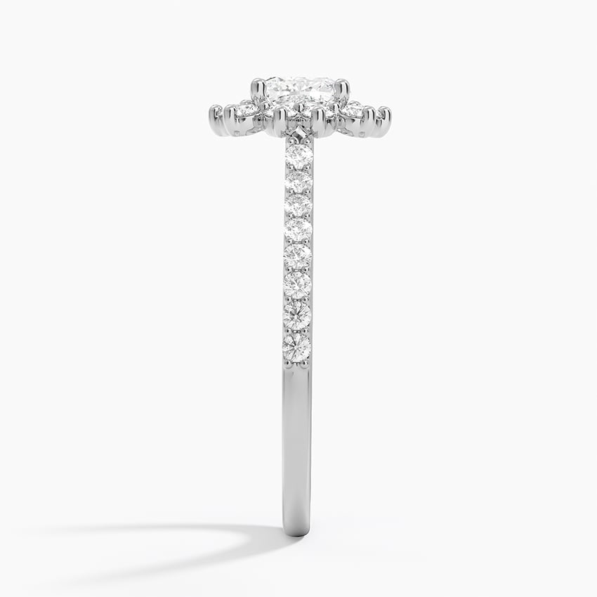 Luxe Sunburst Halo Diamond Ring (1/2 ct. tw.) Platinum Cushion Engagement Ring