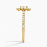 Luxe Sunburst Halo Diamond Ring (1/2 ct. tw.) Yellow Gold 18k Cushion Engagement Ring