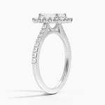 Luxe Sunburst Halo Diamond Ring (1/2 ct. tw.) Platinum Emerald Engagement Ring