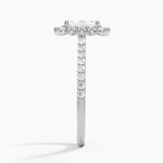 Luxe Sunburst Halo Diamond Ring (1/2 ct. tw.) Platinum Emerald Engagement Ring