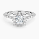 Luxe Sunburst Halo Diamond Ring (1/2 ct. tw.) Platinum Princess Engagement Ring