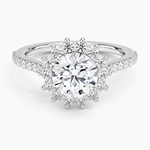 Luxe Sunburst Halo Diamond Ring (1/2 ct. tw.) Platinum Round Engagement Ring