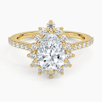 Luxe Sunburst Halo Diamond Ring (1/2 ct. tw.) Yellow Gold 18k Pear Engagement Ring