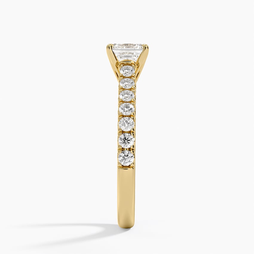 Sienna Half Coverage Diamond Ring Yellow Gold 18k Asscher Engagement Ring