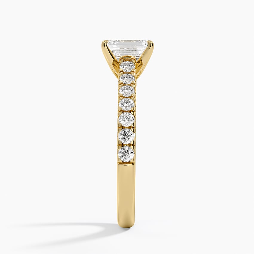Sienna Half Coverage Diamond Ring Yellow Gold 18k Emerald Engagement Ring