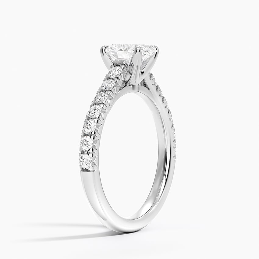 Sienna Half Coverage Diamond Ring Platinum Oval Engagement Ring