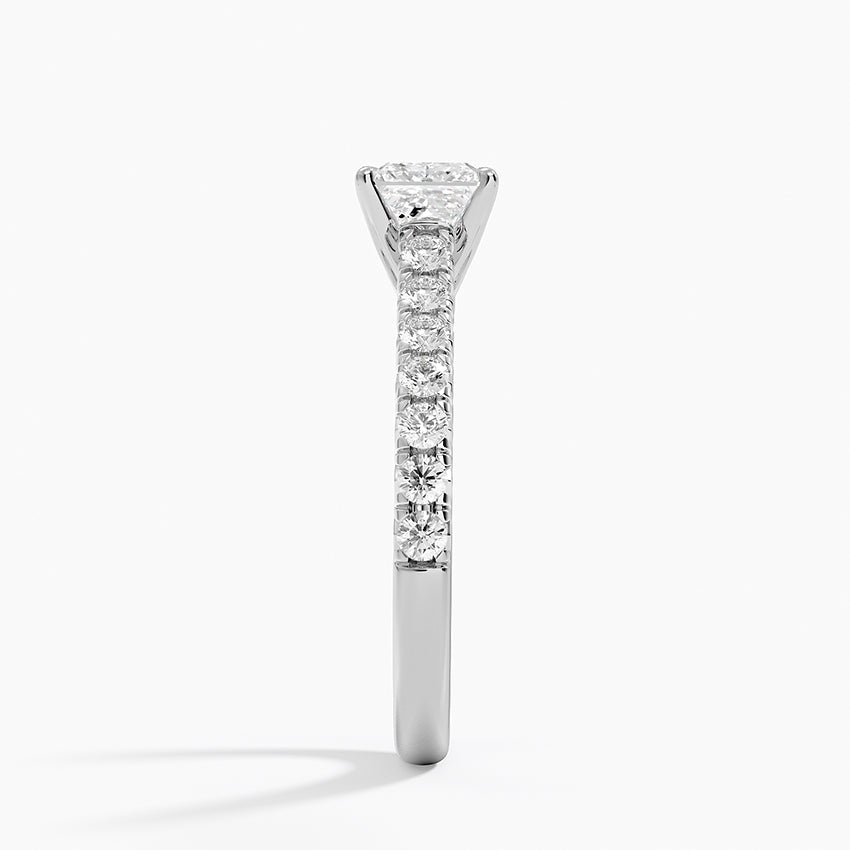 Sienna Half Coverage Diamond Ring Platinum Princess Engagement Ring