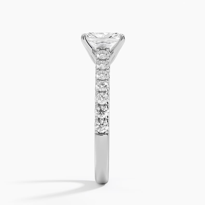Sienna Half Coverage Diamond Ring Platinum Radiant Engagement Ring