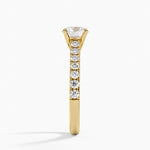 Sienna Half Coverage Diamond Ring Yellow Gold 18k Round Engagement Ring