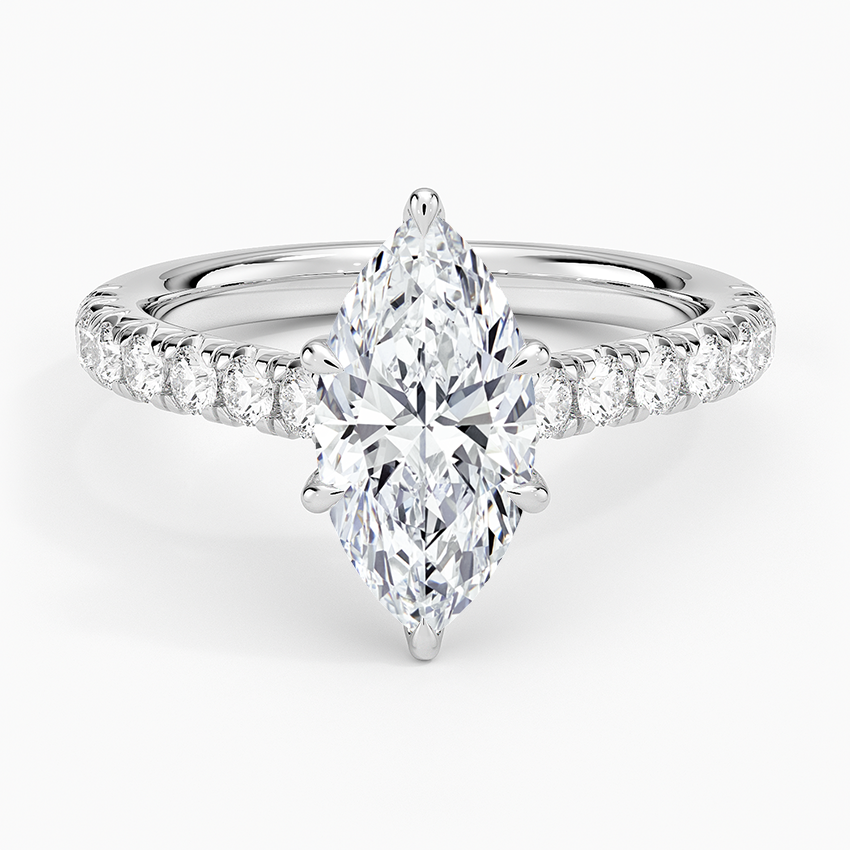 Sienna Half Coverage Diamond Ring Platinum Marquise Engagement Ring