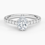 Sienna Half Coverage Diamond Ring Platinum Pear Engagement Ring