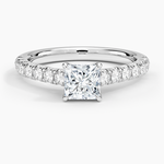 Sienna Half Coverage Diamond Ring Platinum Princess Engagement Ring