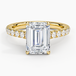 Sienna Half Coverage Diamond Ring Yellow Gold 18k Emerald Engagement Ring